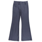 Retro-style vertical striped color-blocked flared pants, sexy, simple, casual, slim-fitting trousers
