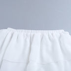 Chiffon ruffled irregular hem midi skirt