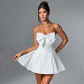 Elegant and Sexy Slim-Fit Strapless Mini Dress with Bow