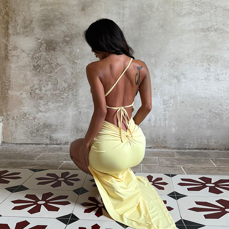 Sexy Off-Shoulder Backless Slit Maxi Dress, Evening Gown, Dress
