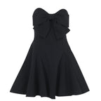 Elegant and Sexy Slim-Fit Strapless Mini Dress with Bow