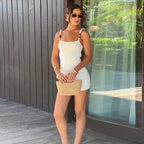 Casual, waist-cinching, slimming, sexy halter dress/mini skirt