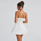 Elegant and Sexy Slim-Fit Strapless Mini Dress with Bow