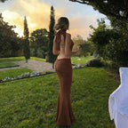 Sexy and High-End Beach Vacation Halter Neck Backless Dress