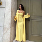 Casual dress, sexy fitted long cover-up set