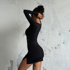 Sexy Lace-Trimmed Long-Sleeved Dress for Hot Girls