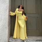 Casual dress, sexy fitted long cover-up set